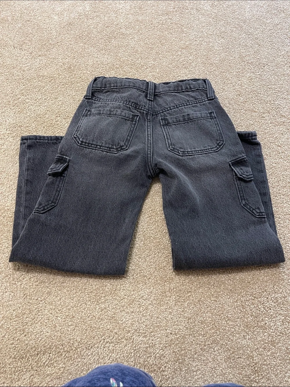 Old Navy Kids Black Cargo Wide-Leg Jeans